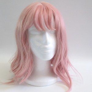 Synthetic Hair Women Light Pink Wig Lace Undercap Soft Beachy Waves